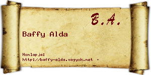 Baffy Alda névjegykártya